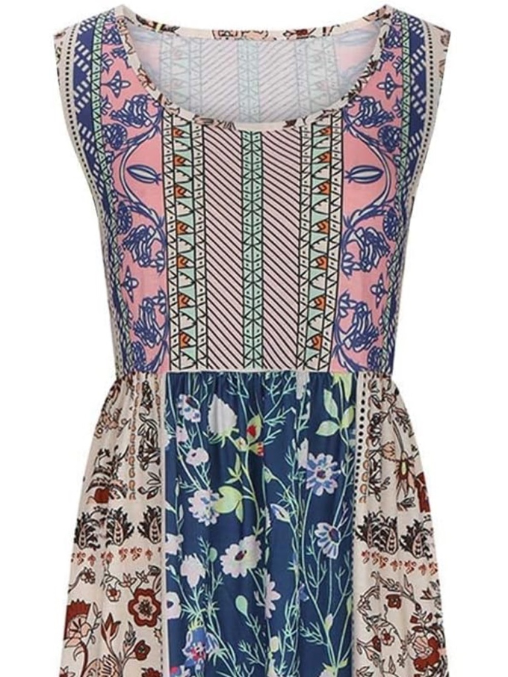 Casual BOHO Floral Sleeveless Maxi Dress w/Pockets - XL - Picture 7 of 7